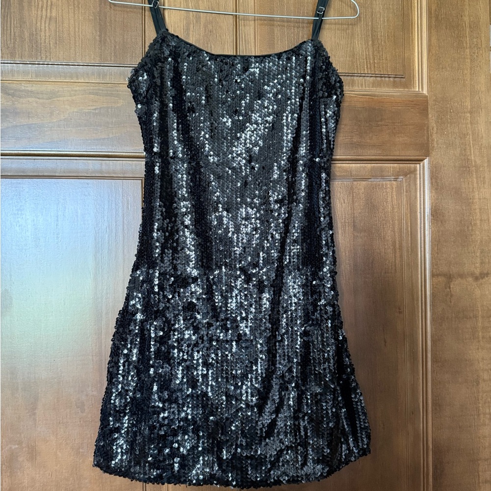 Princess Polly Black and Silver Sequin Dress
